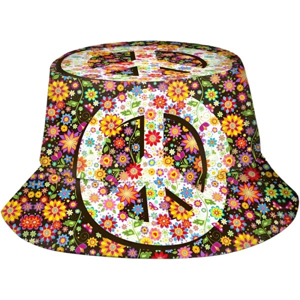 chapeau Bob Peace and Love Fleuri